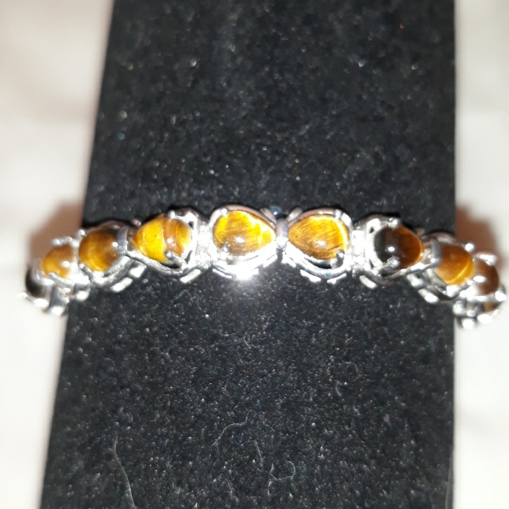 NWT Tigers Eye and Sterling Silver Bolo Bracelet